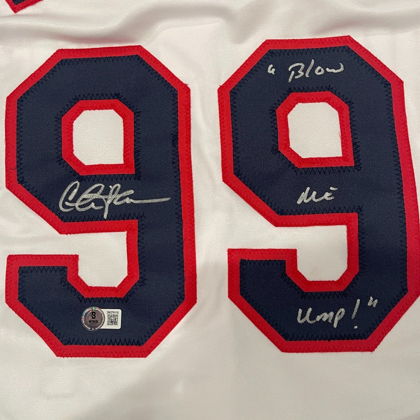Charlie Sheen Signed Major League Wild Thing Jersey (Blow Me Ump!) BAS COA