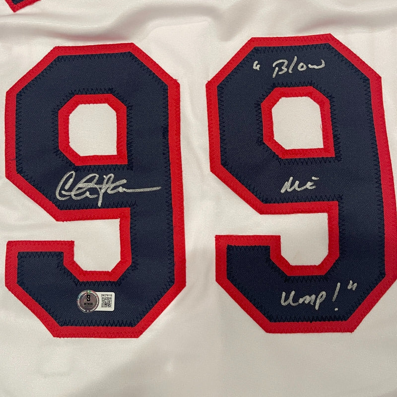 Charlie Sheen Signed Major League Wild Thing Jersey (Blow Me Ump!) BAS COA