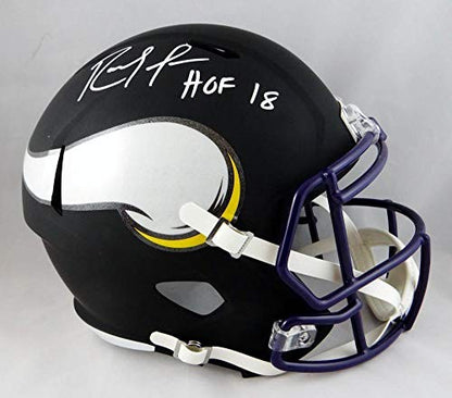 Randy Moss Signed Minnesota Vikings Full Size Flat Black Helmet (HOF)