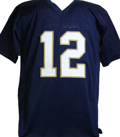 Ian Book Autographed Notre Dame Fighting Irish Custom Blue Jersey