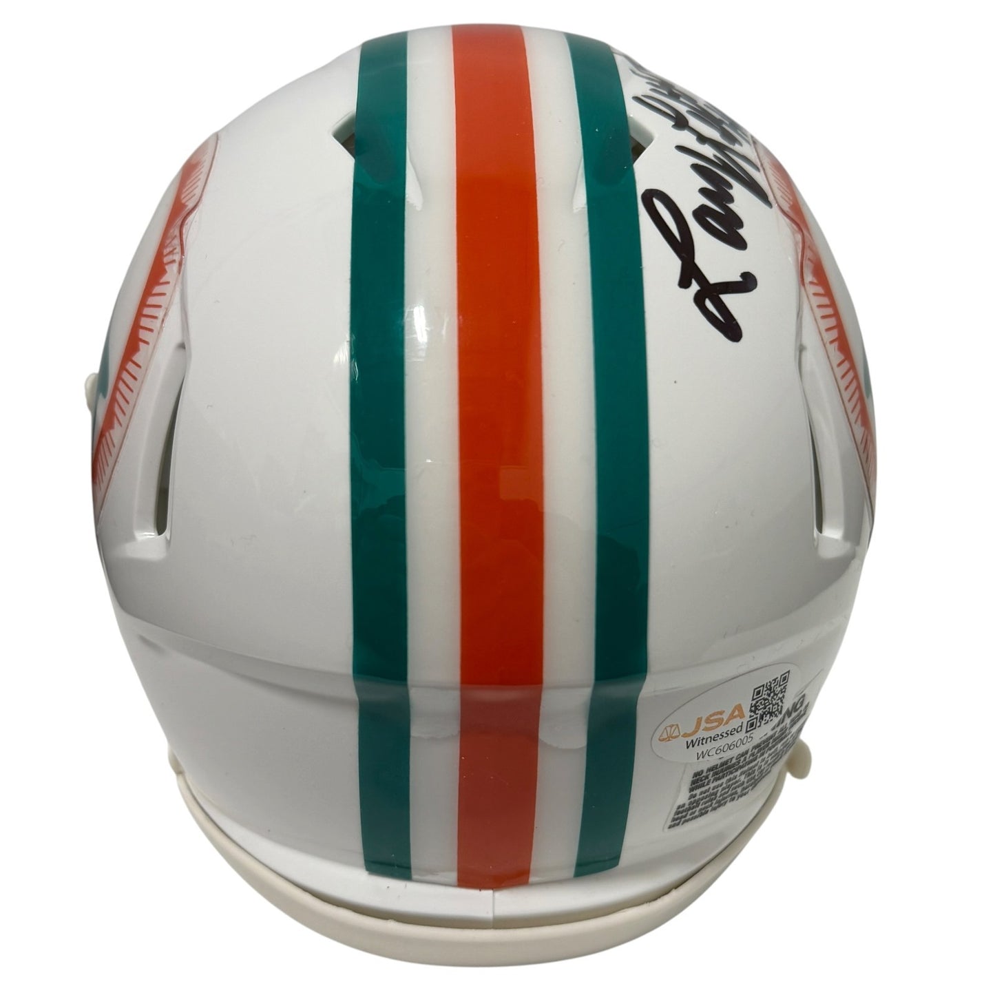 Larry Little Miami Dolphins Signed Throwback Mini Helmet (HOF 93)
