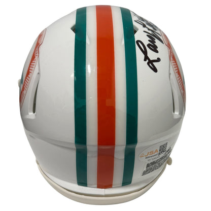 Larry Little Miami Dolphins Signed Throwback Mini Helmet (HOF 93)