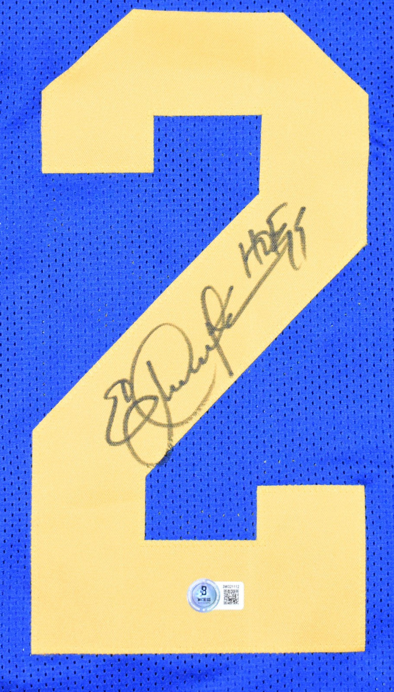 Eric Dickerson Autographed Los Angeles Rams Custom Blue Jersey