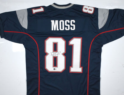 Randy Moss Autographed Blue Custom Jersey