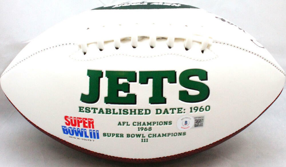 Elijah Moore Autographed New York Jets Black Logo Football