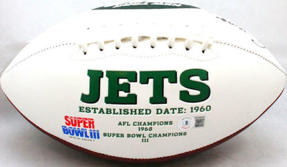 Elijah Moore Autographed New York Jets Black Logo Football