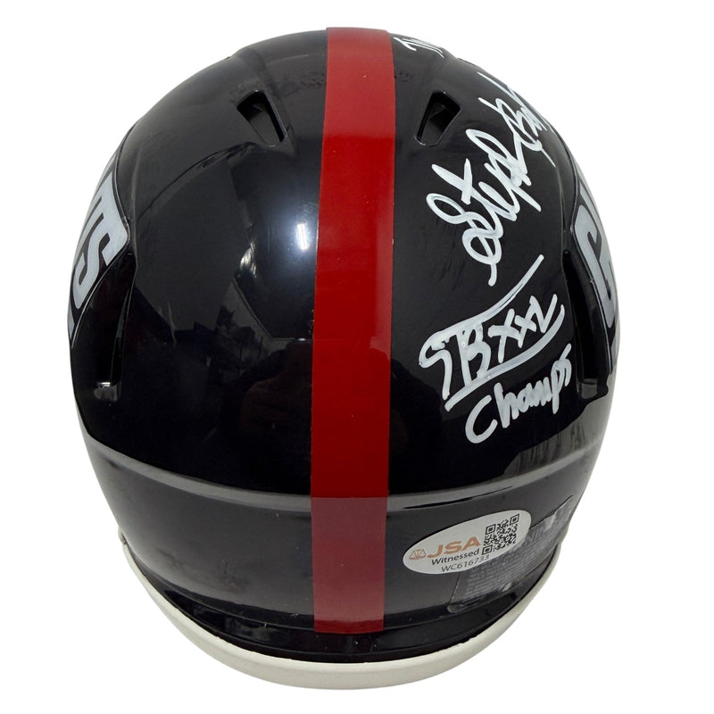 Stephen Baker Signed New York Giants Throwback Mini Helmet (JSA COA)