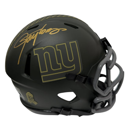 Lawrence Taylor Signed New York Giants Salute to Service Mini Helmet
