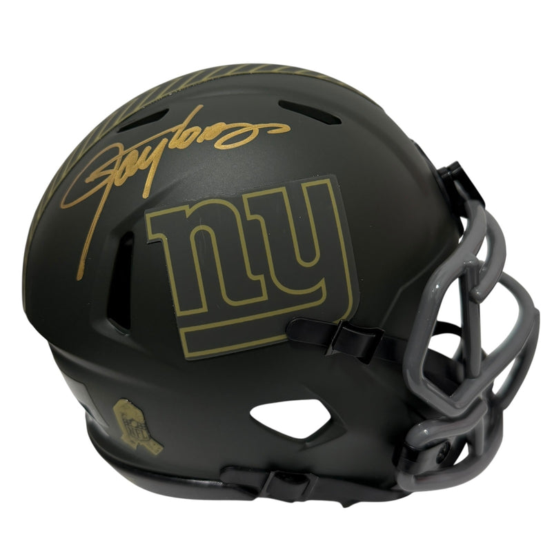 Lawrence Taylor Signed New York Giants Salute to Service Mini Helmet