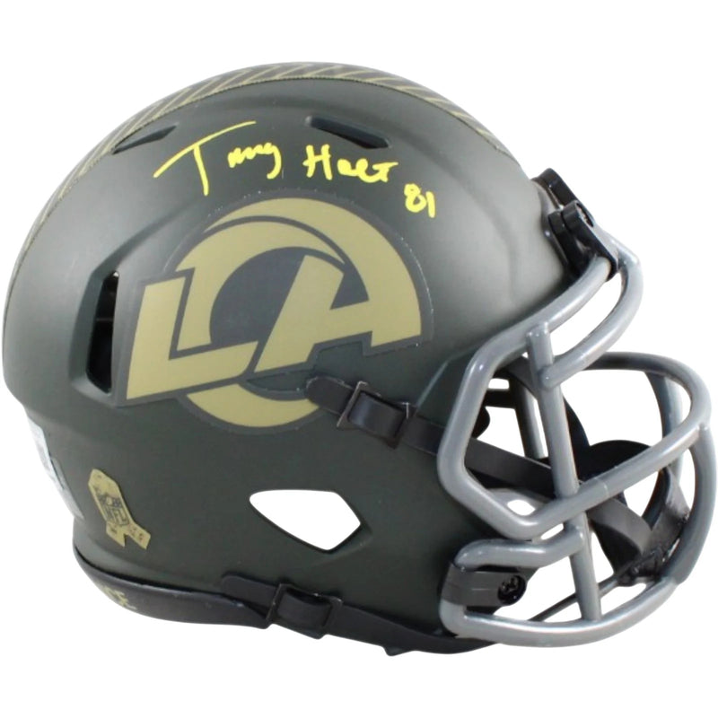 Torry Holt Signed Los Angeles Rams 2025 Salute to Service Mini Helmet