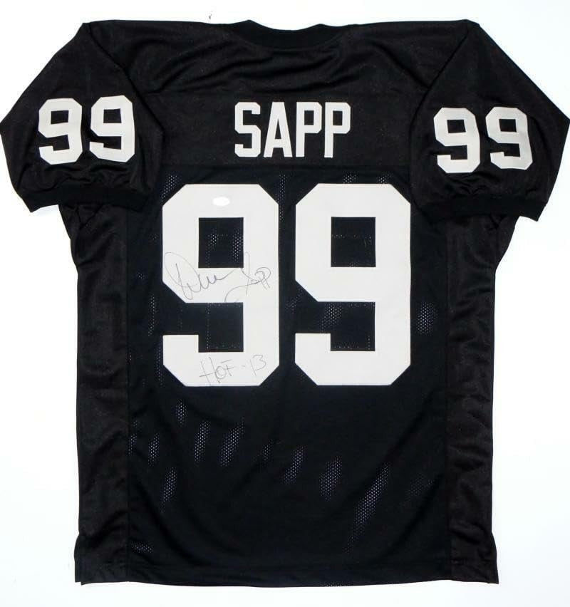 Warren Sapp Signed Black Custom Football Jersey (HOF Inscription)