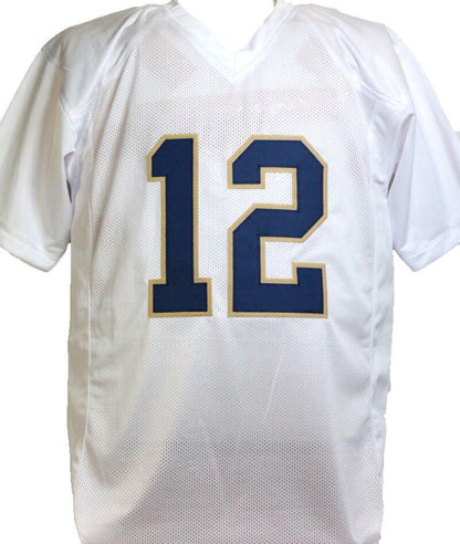Ian Book Autographed Notre Dame Style Custom White Jersey