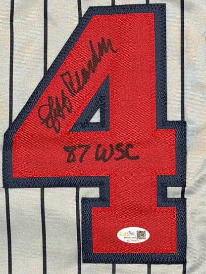 Jeff Reardon Signed Minnesota Twins Custom Jersey (87 WSC) JSA Witness