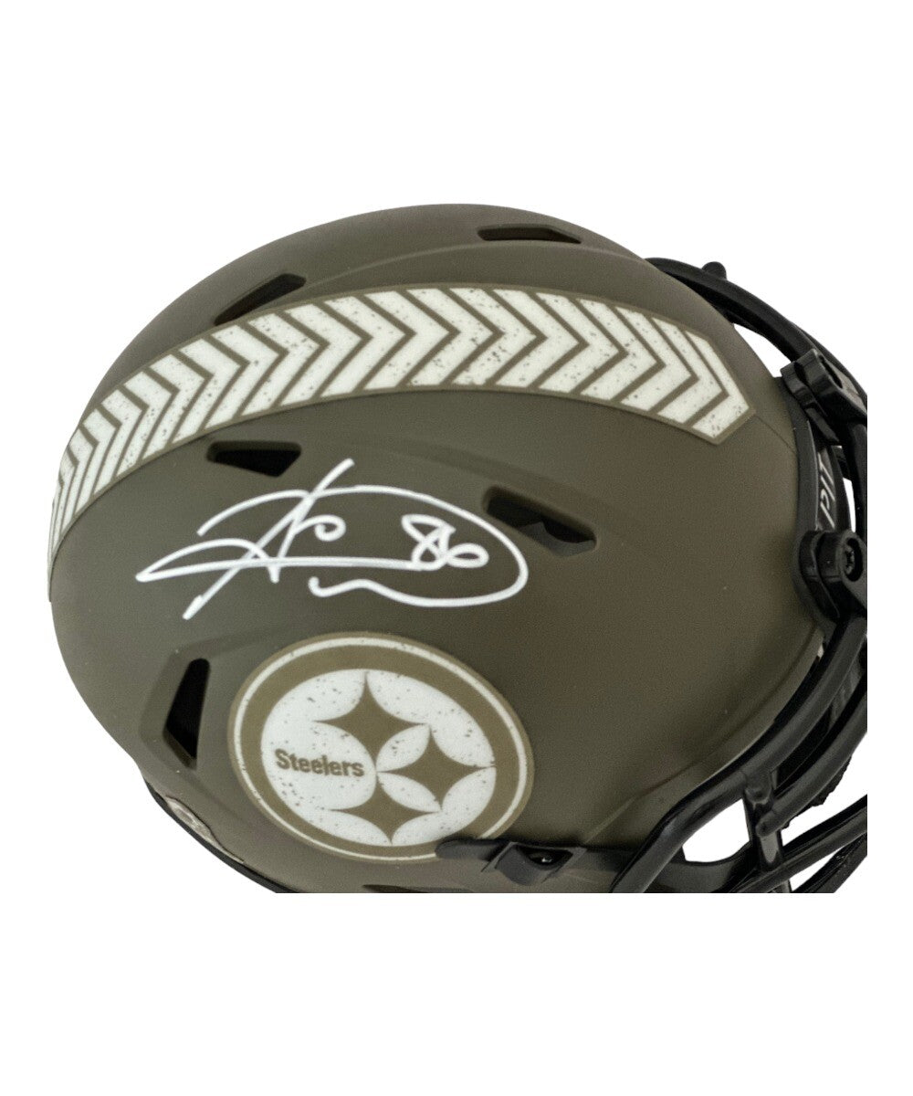 Hines Ward Pittsburgh Steelers Signed Salute to Service Mini Helmet BAS
