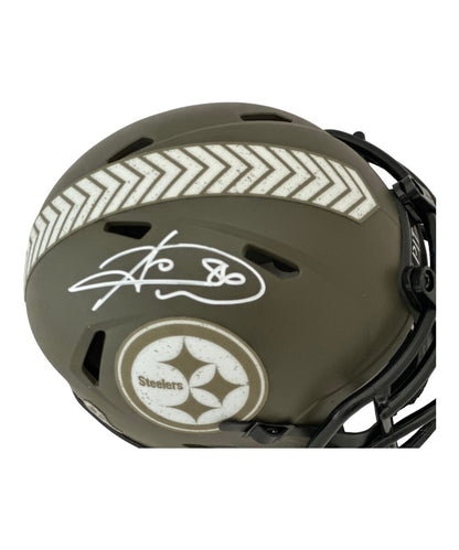 Hines Ward Pittsburgh Steelers Signed Salute to Service Mini Helmet BAS