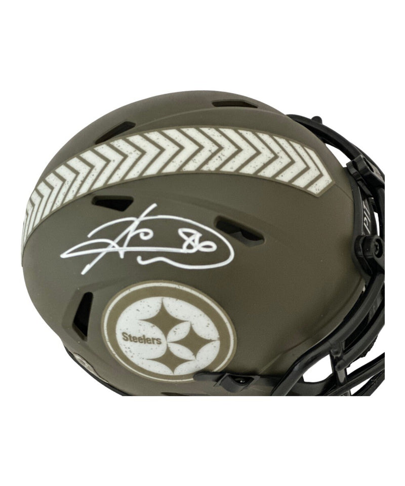 Hines Ward Pittsburgh Steelers Signed Salute to Service Mini Helmet BAS