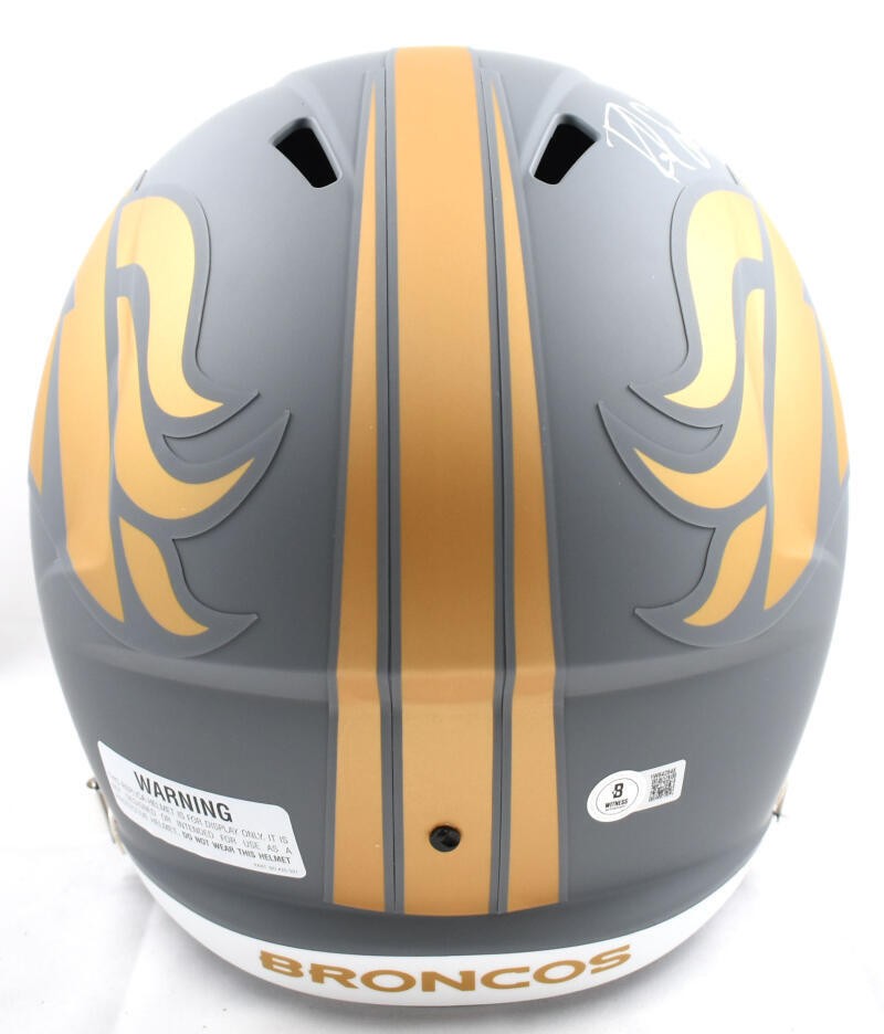 Rod Smith Signed Denver Broncos Full Size Slate Speed Helmet