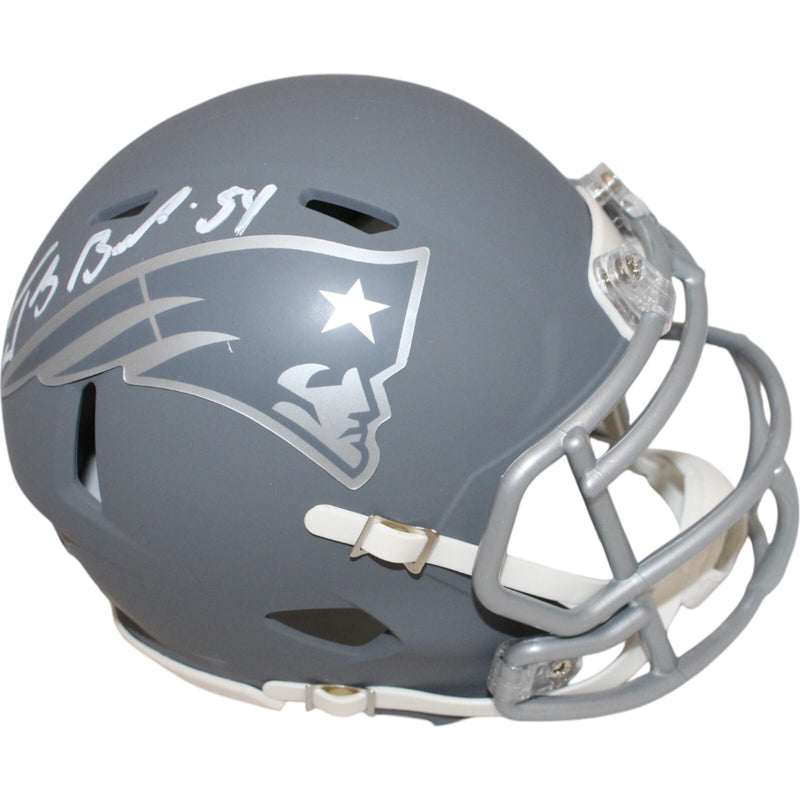 Tedy Bruschi New England Patriots Autographed Slate Mini Helmet