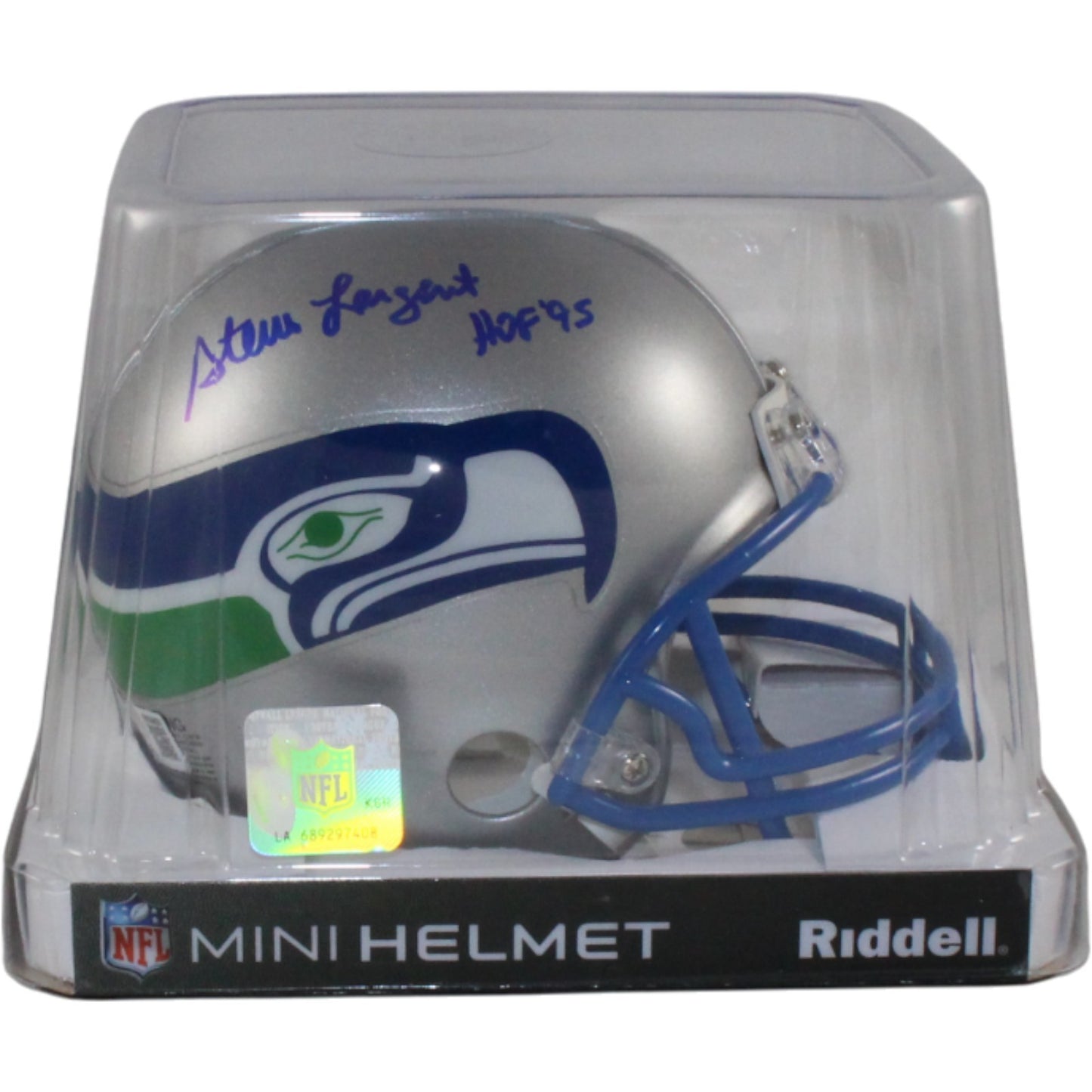 Steve Largent Signed Seattle Seahawks Throwback VSR4 Mini Helmet HOF