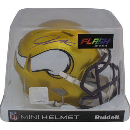 Jordan Addison Minnesota Vikings Autographed Flash Mini Helmet