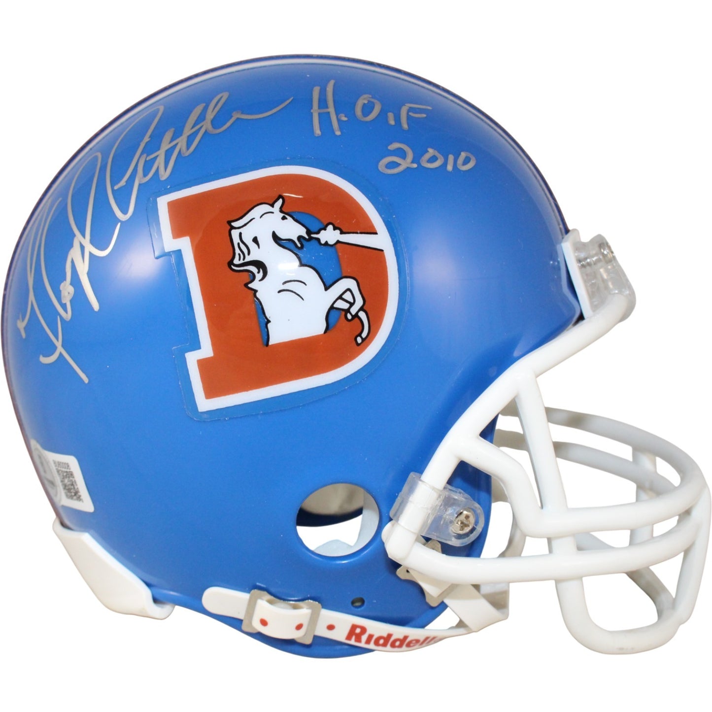 Floyd Little Signed Denver Broncos Throwback Mini Helmet (HOF Inscription)