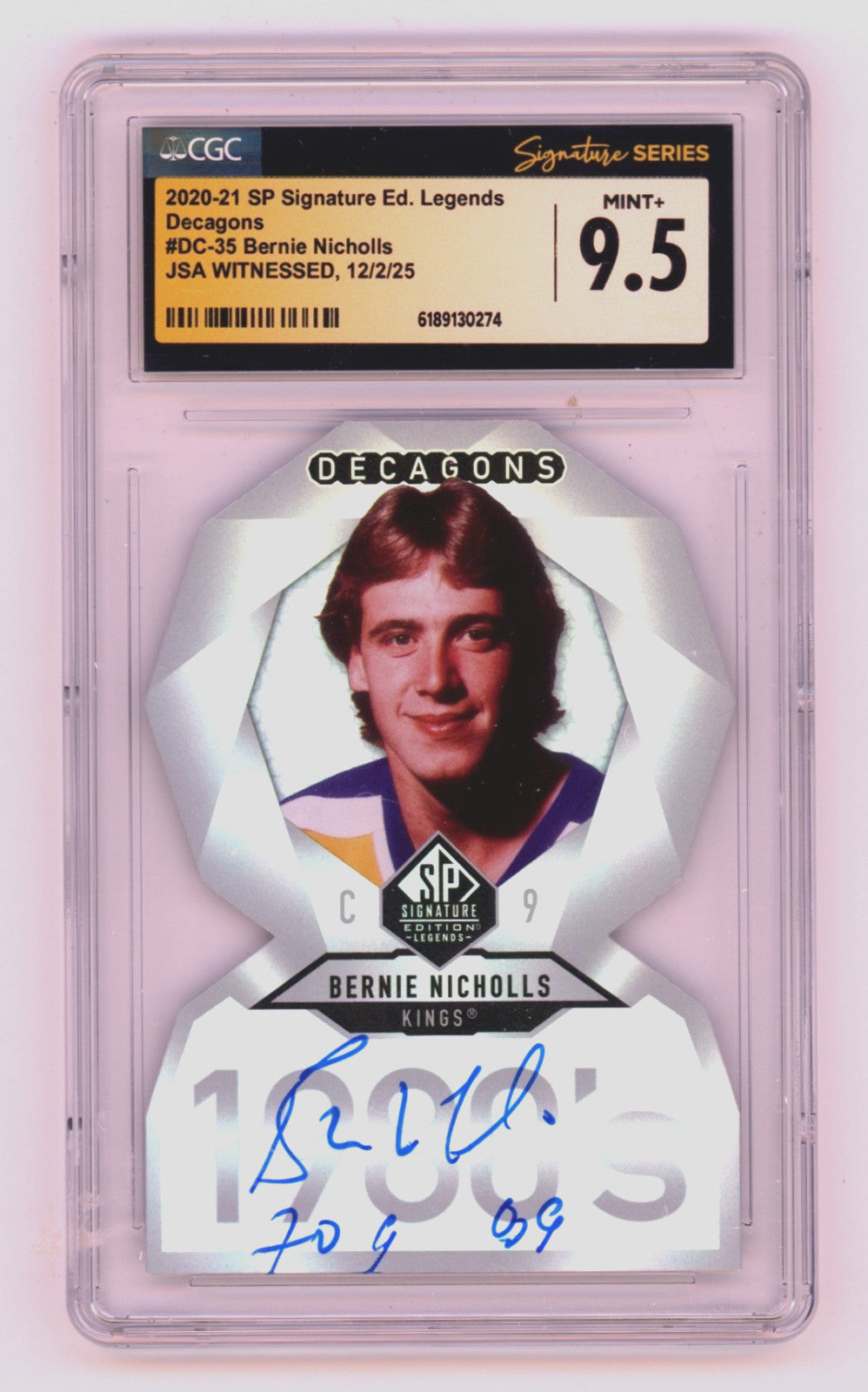 Bernie Nicholls Autographed 2020-21 SP Signature Edition Decagons Card