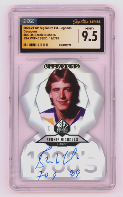 Bernie Nicholls Autographed 2020-21 SP Signature Edition Decagons Card