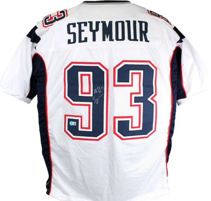 Richard Seymour Autographed White Custom Football Jersey