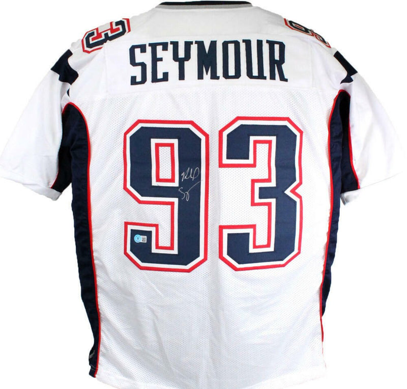 Richard Seymour Autographed White Custom Football Jersey