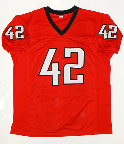 Brooks Reed Signed Red Custom Football Jersey