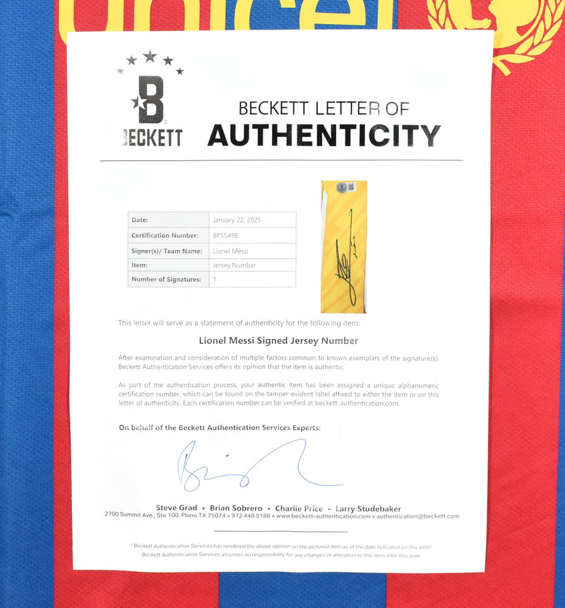 Lionel Messi Autographed FC Barcelona Home Jersey