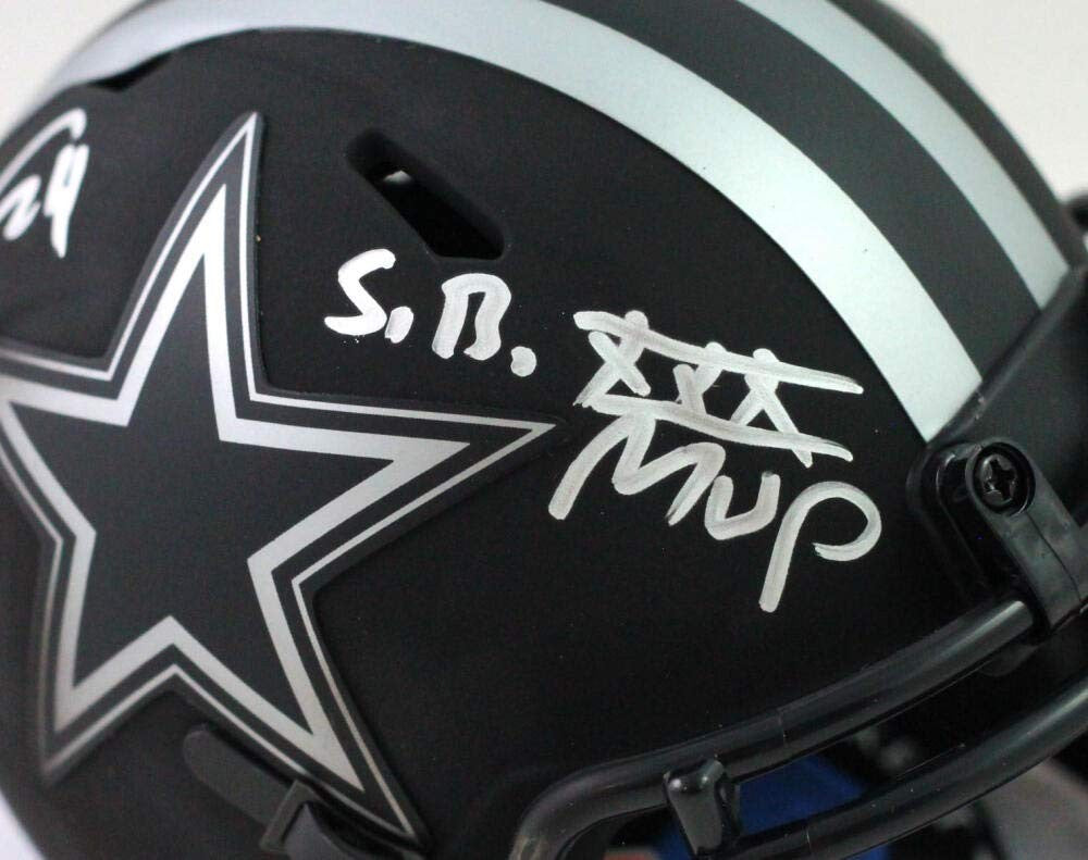 Larry Brown Signed Dallas Cowboys Eclipse Mini Helmet SB MVP