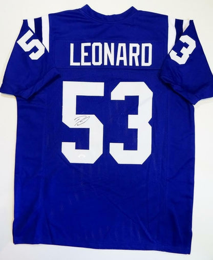 Darius Leonard Autographed Indianapolis Colts Custom Blue Jersey