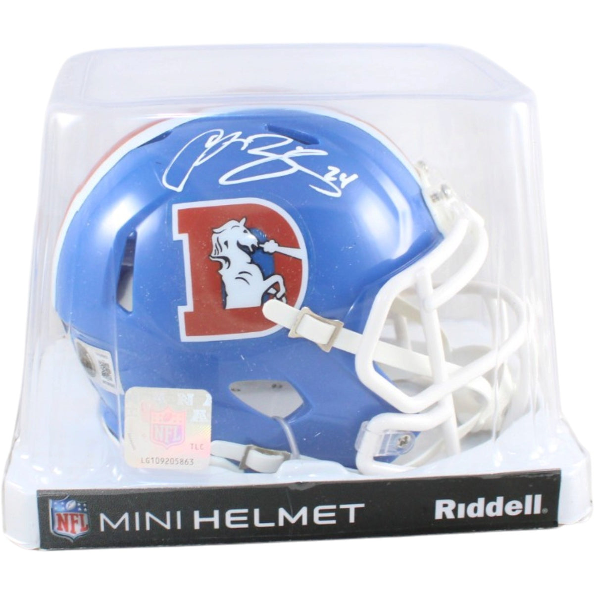 Champ Bailey Signed Denver Broncos Throwback Mini Helmet