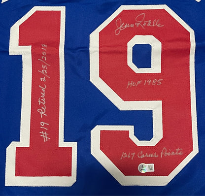 Jean Ratelle Signed Custom New York Rangers Jersey (3 Inscriptions)