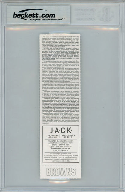 TJ Watt Autographed 2017 NFL Debut Ticket Stub (Beckett Slabbed)