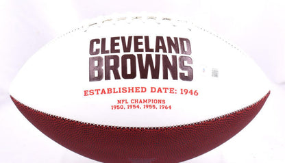 Nick Chubb Autographed Cleveland Browns Logo Football