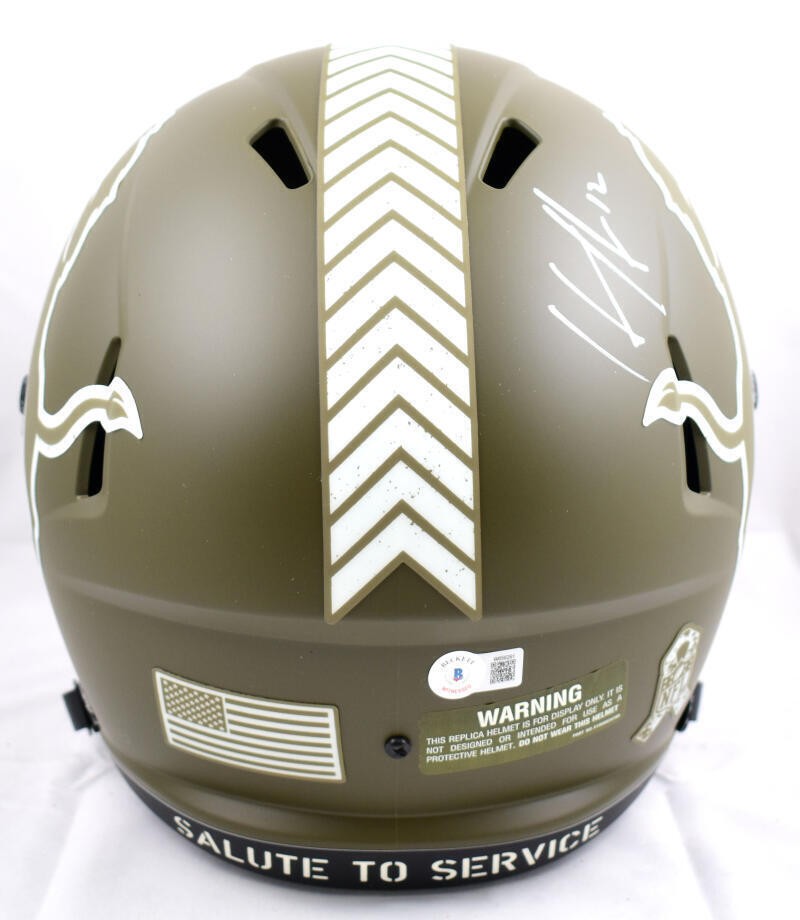 Hendon Hooker Signed Detroit Lions Full Size Salute to Service Helmet
