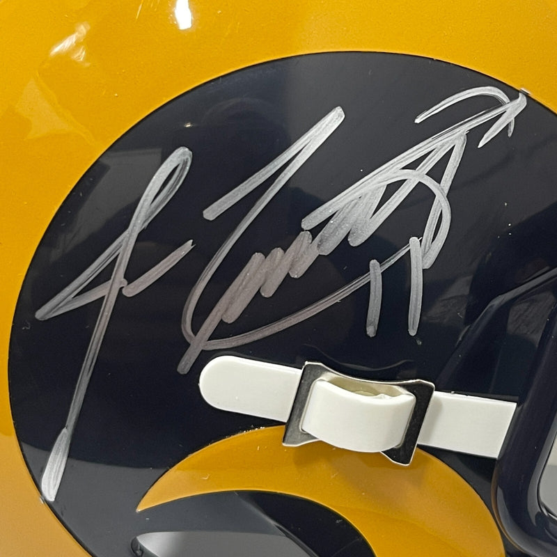 Jim Everett Signed Los Angeles Rams Throwback Mini Helmet Beckett