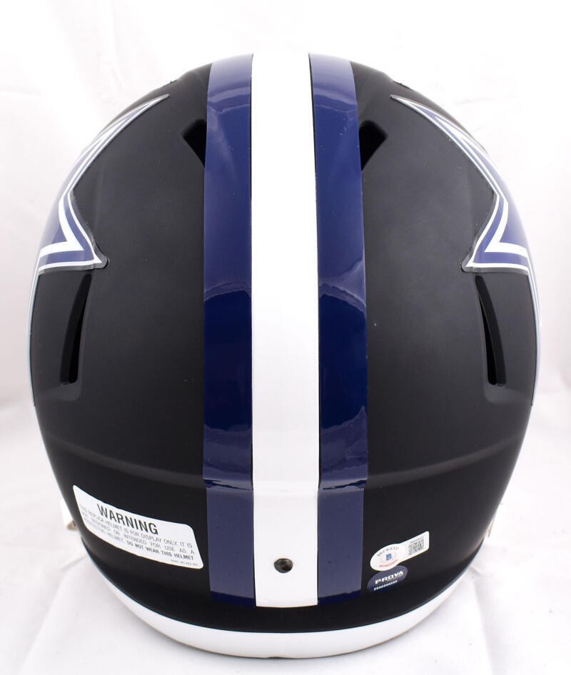 Emmitt Smith Signed Dallas Cowboys Full Size Flat Black Speed Helmet