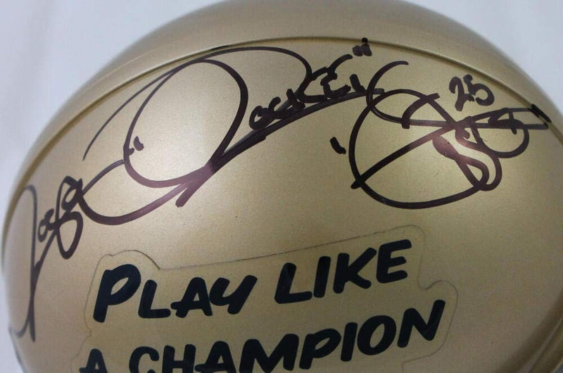 Raghib Rocket Ismail Signed Notre Dame Fighting Irish Mini Helmet