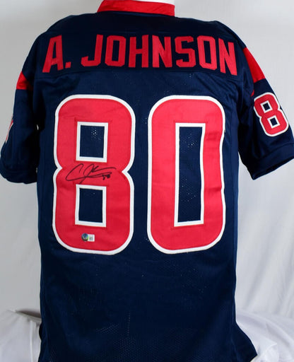 Andre Johnson Signed Custom Football Jersey - Houston Texans Style