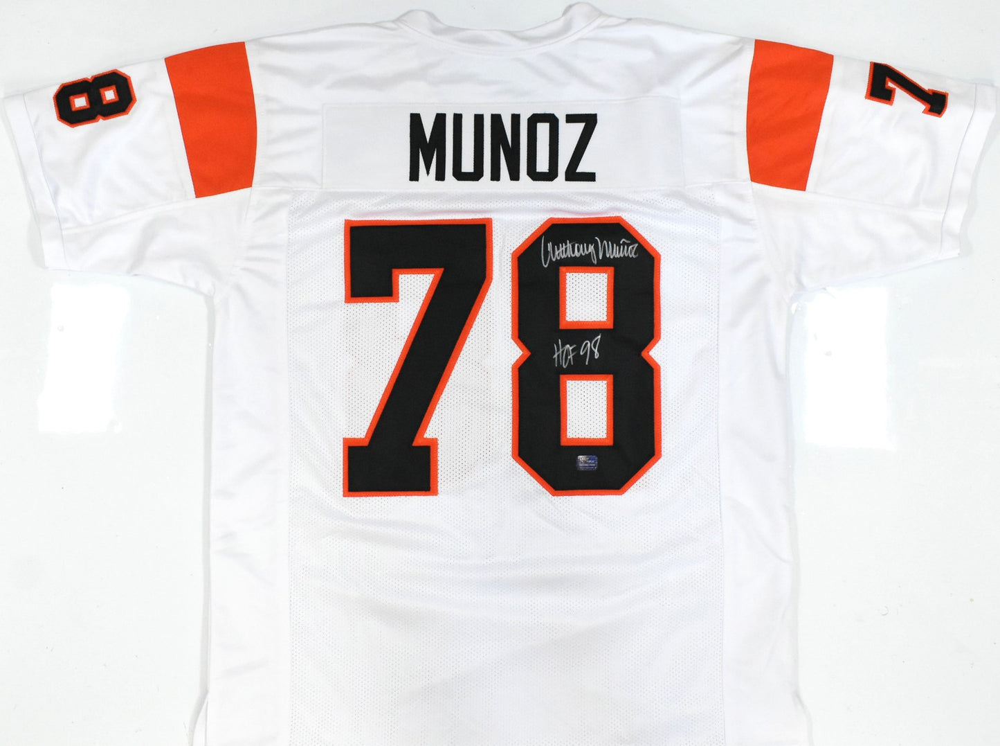 Anthony Munoz Signed Cincinnati Bengals White Custom Jersey