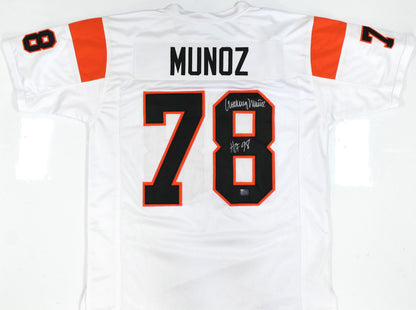 Anthony Munoz Signed Cincinnati Bengals White Custom Jersey