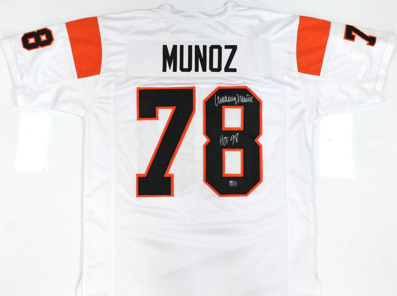 Anthony Munoz Signed Cincinnati Bengals White Custom Jersey