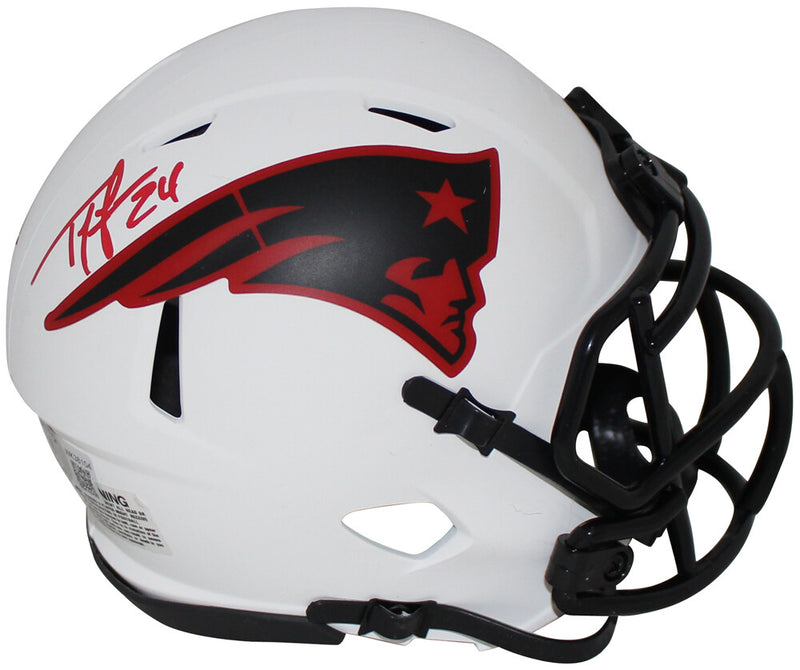 Ty Law Autographed New England Patriots Lunar Mini Helmet