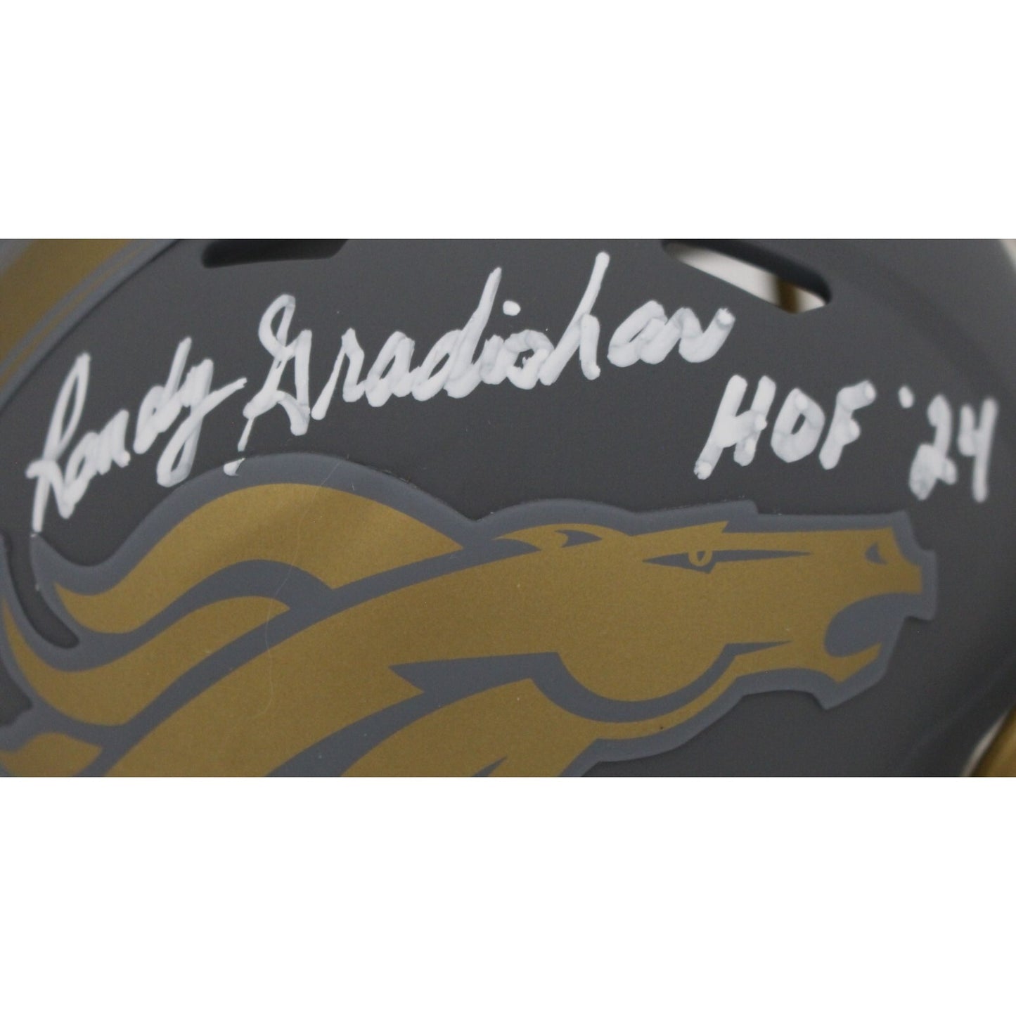 Randy Gradishar Denver Broncos Autographed Slate Mini Helmet (HOF 24)