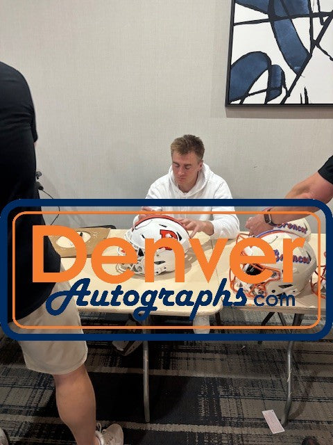 Bo Nix Autographed Denver Broncos Authentic SpeedFlex Helmet - 2023 Alternate