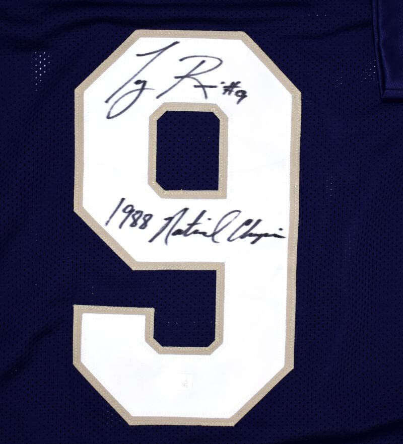 Tony Rice Signed Notre Dame Style Navy Blue Jersey