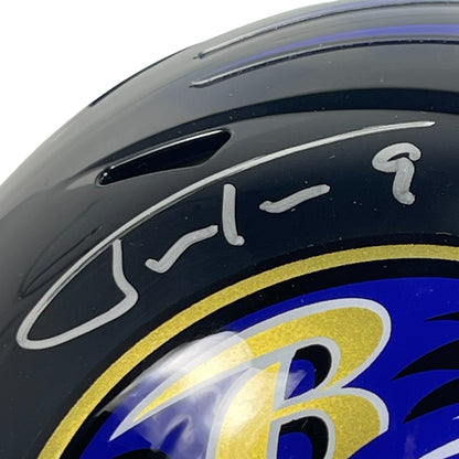 Justin Tucker Signed Baltimore Ravens Speed Mini Helmet (Beckett COA)